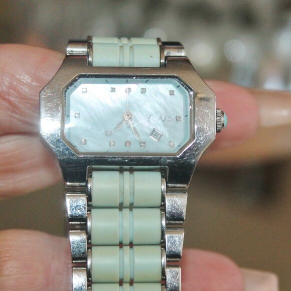 Vintage Auth $1300 Tous Stylish Watch Time Piece With Genuine Diamonds main image 6